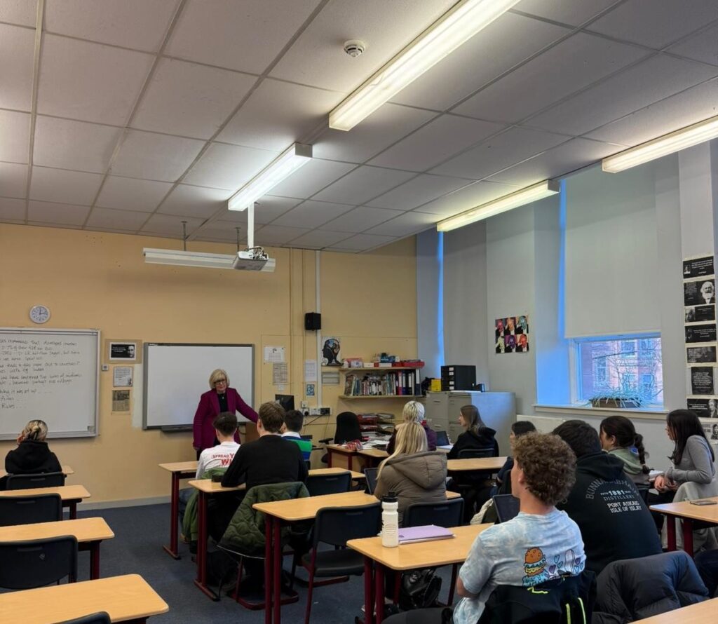Patricia Ferguson MP with Hyndland Secondary Higher Politics class