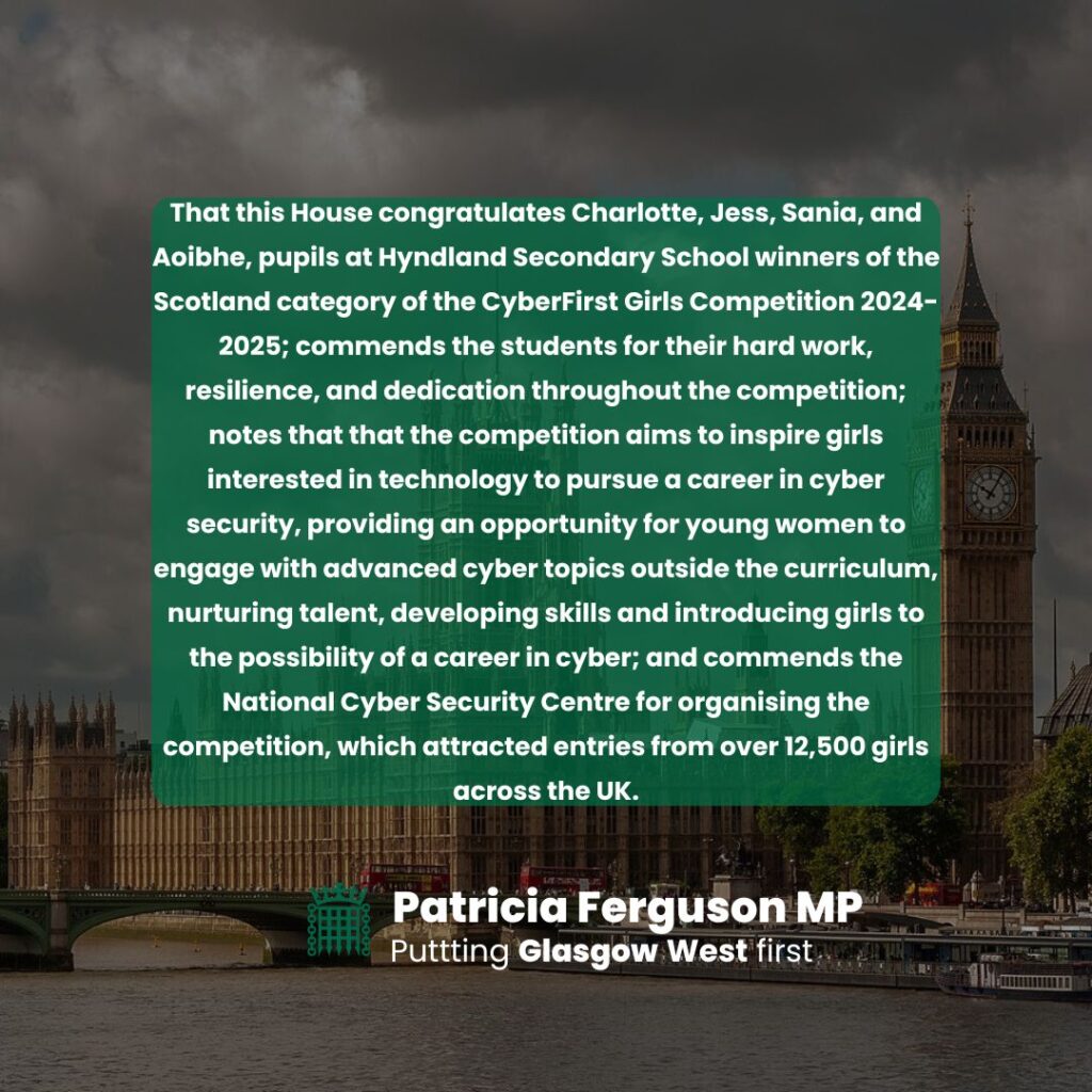 Text of Hyndland Secondary Early Day Motion